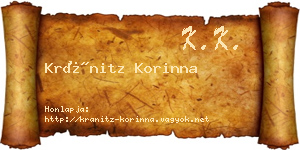 Kránitz Korinna névjegykártya